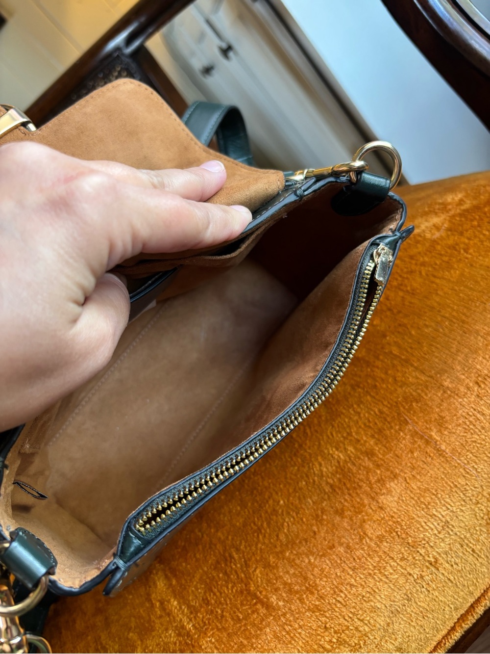 Coach Morgan Top Handle Satchel Croc Embossed Leather Green Crossbody Bag - Picture 11 of 16